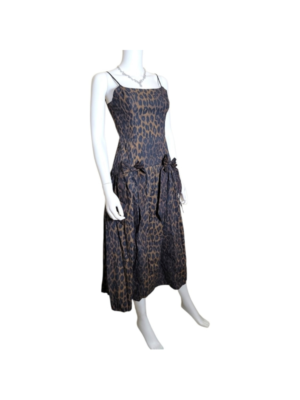 NWT $146 DAMSON MADDER Persephone Leopard Midi Dress UK 6 US 2 - Picture 3 of 7